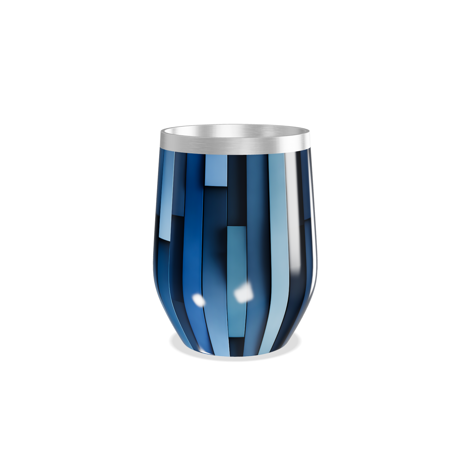 Copo Térmico Slim Azul - Aço Inox Listrado