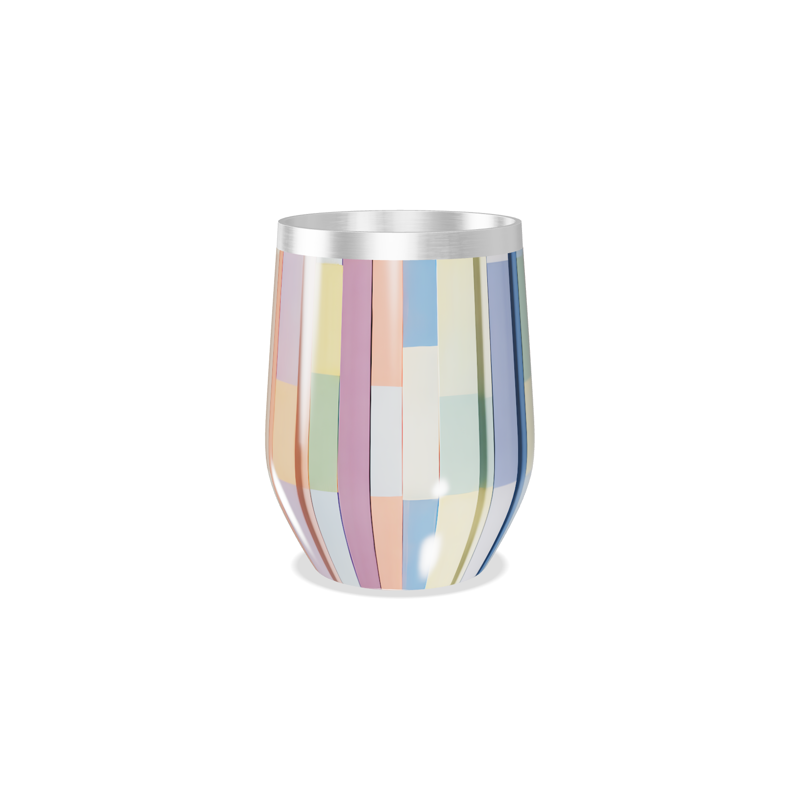 Copo Térmico Slim - Listrado Colorido Inox