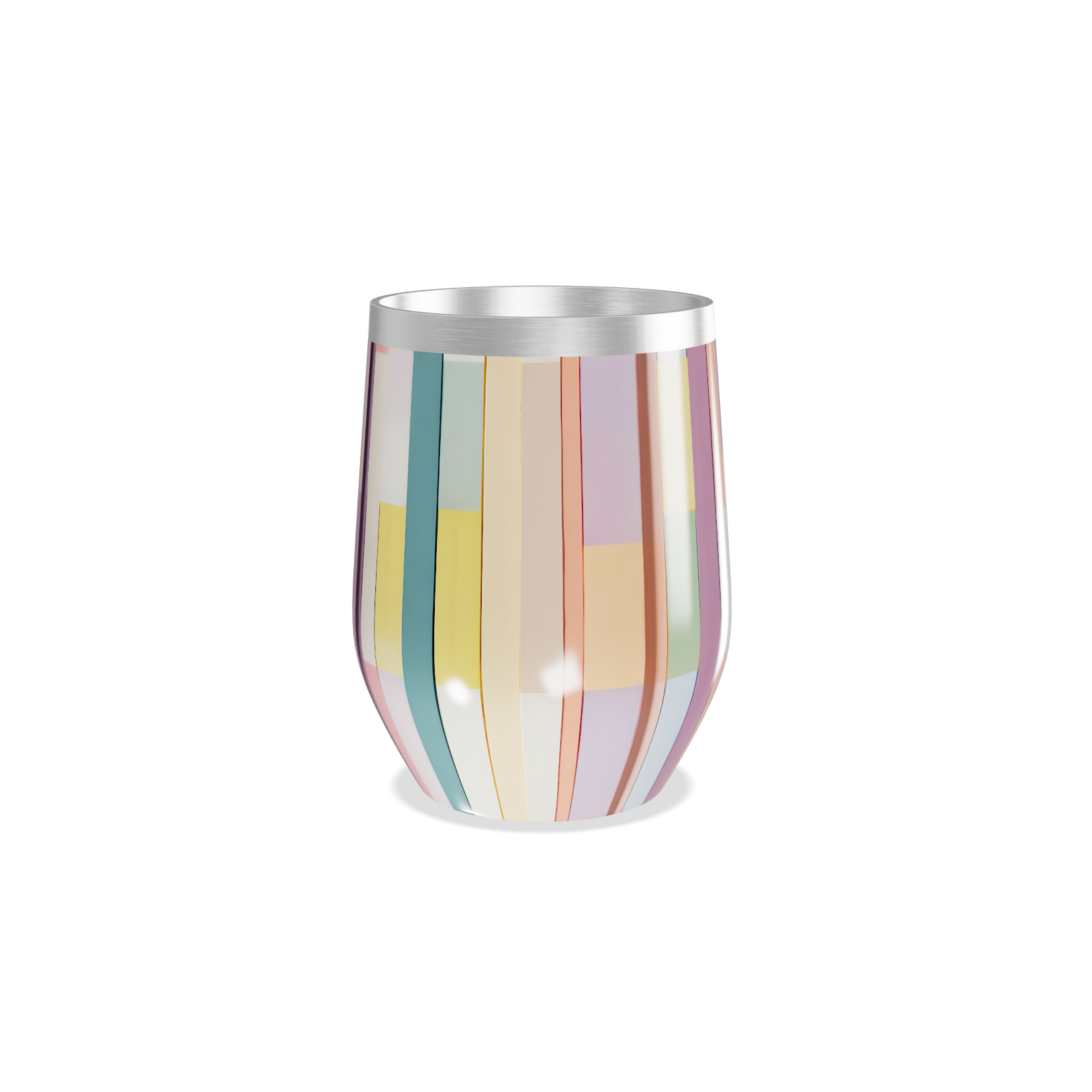 Copo Térmico Slim - Listrado Colorido Inox