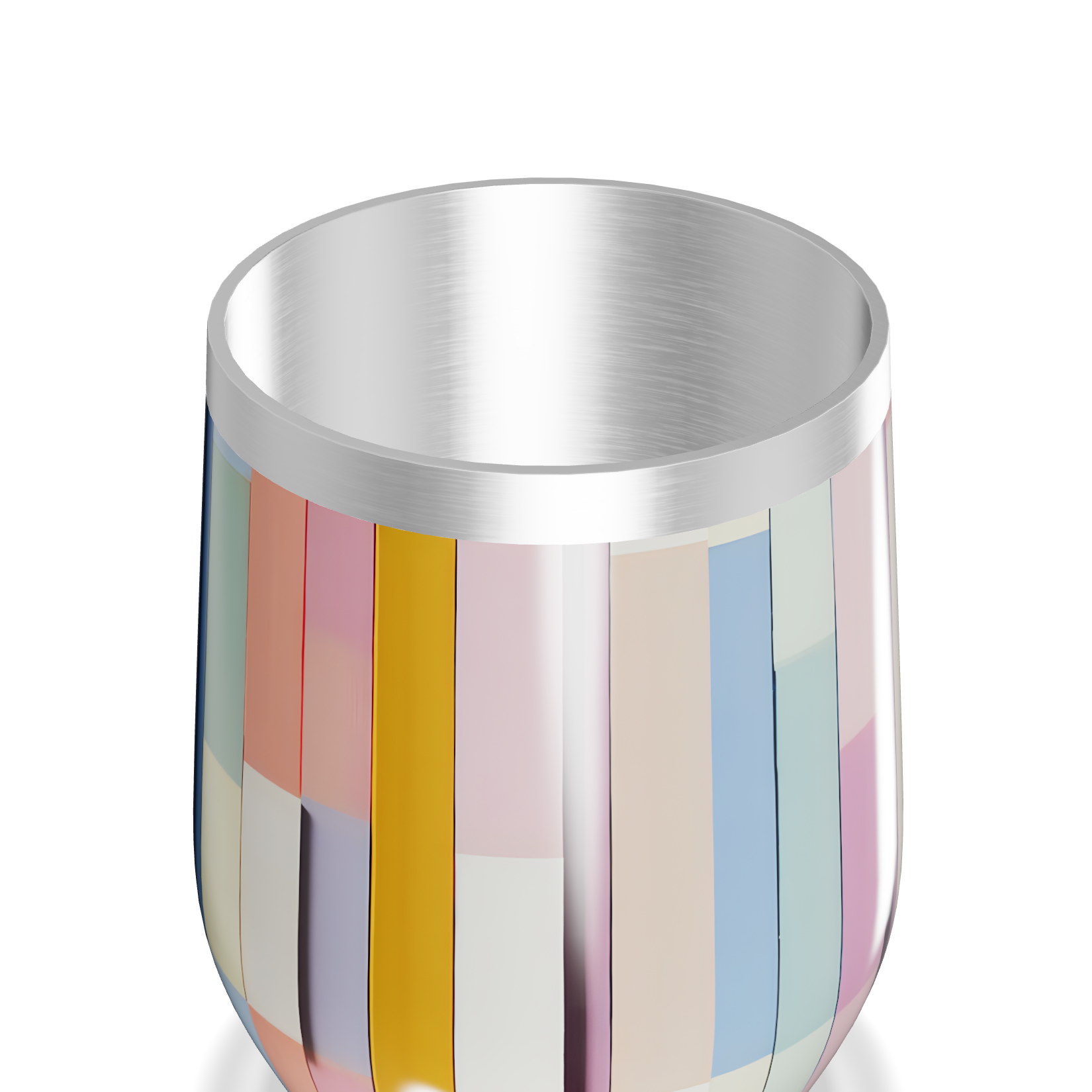 Copo Térmico Slim - Listrado Colorido Inox