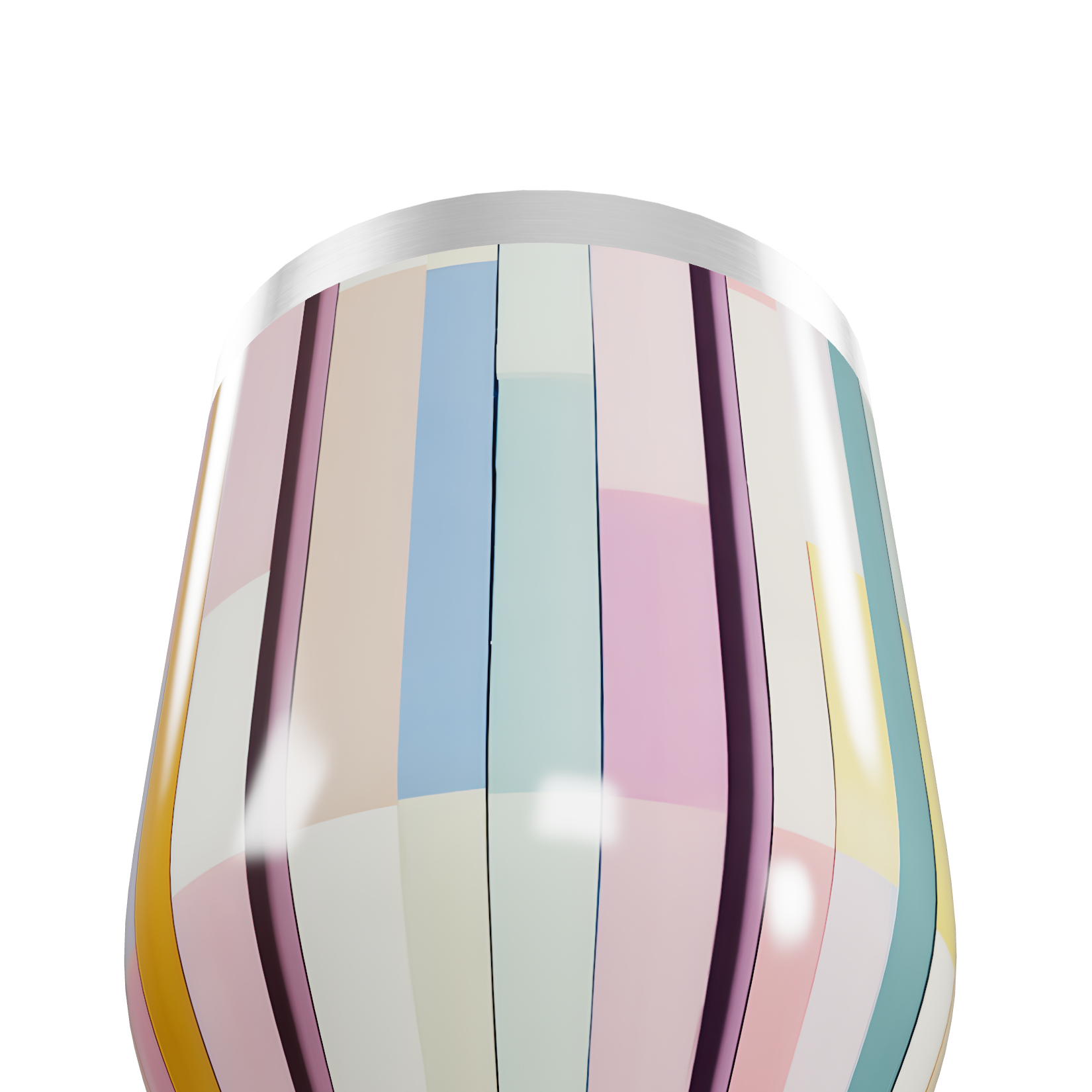 Copo Térmico Slim - Listrado Colorido Inox