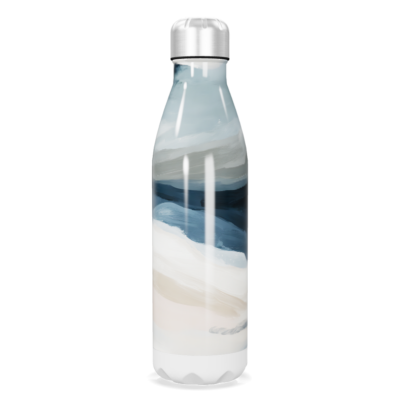 Garrafa Inox - Azul com Estampa Abstrata