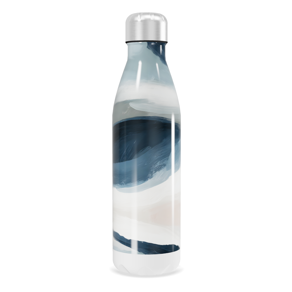 Garrafa Inox - Azul com Estampa Abstrata