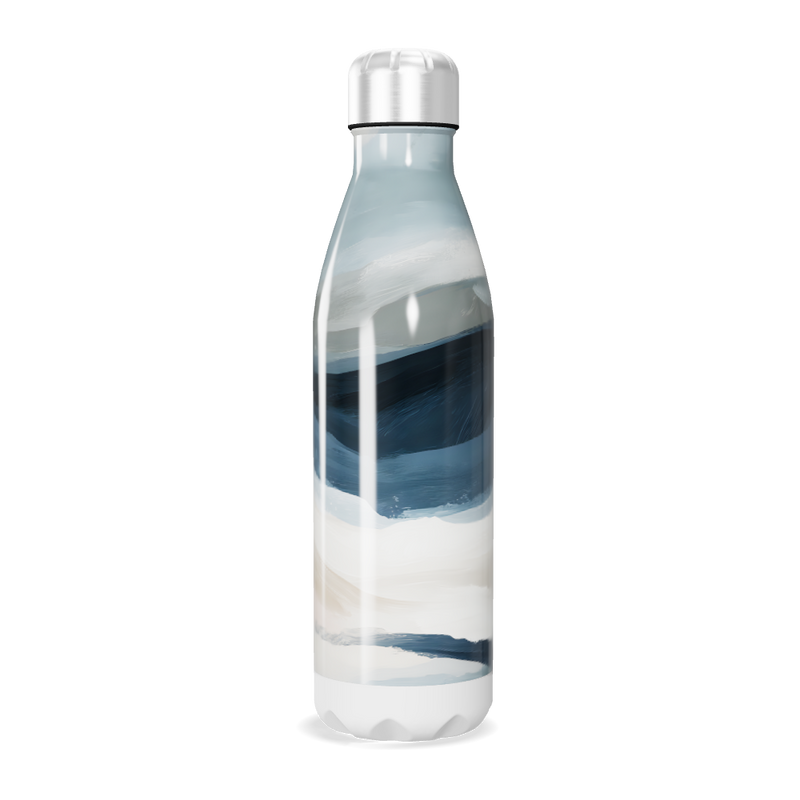 Garrafa Inox - Azul com Estampa Abstrata