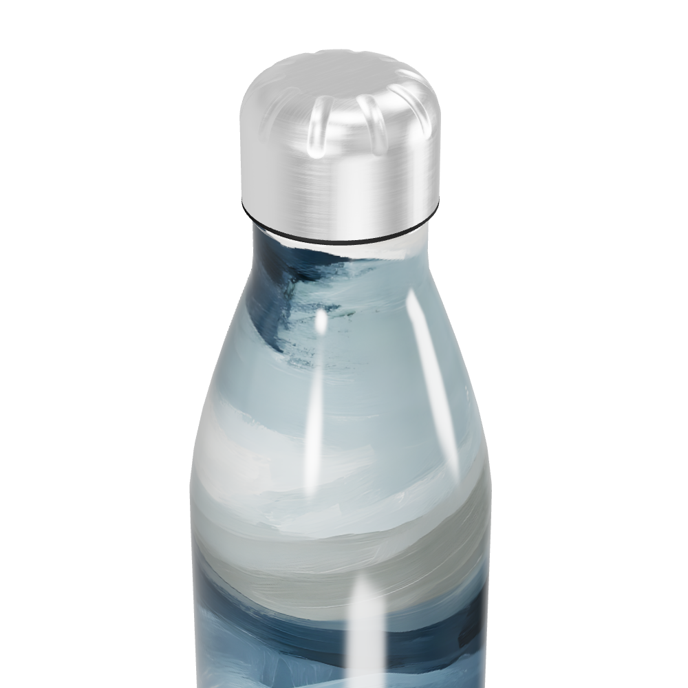 Garrafa Inox - Azul com Estampa Abstrata