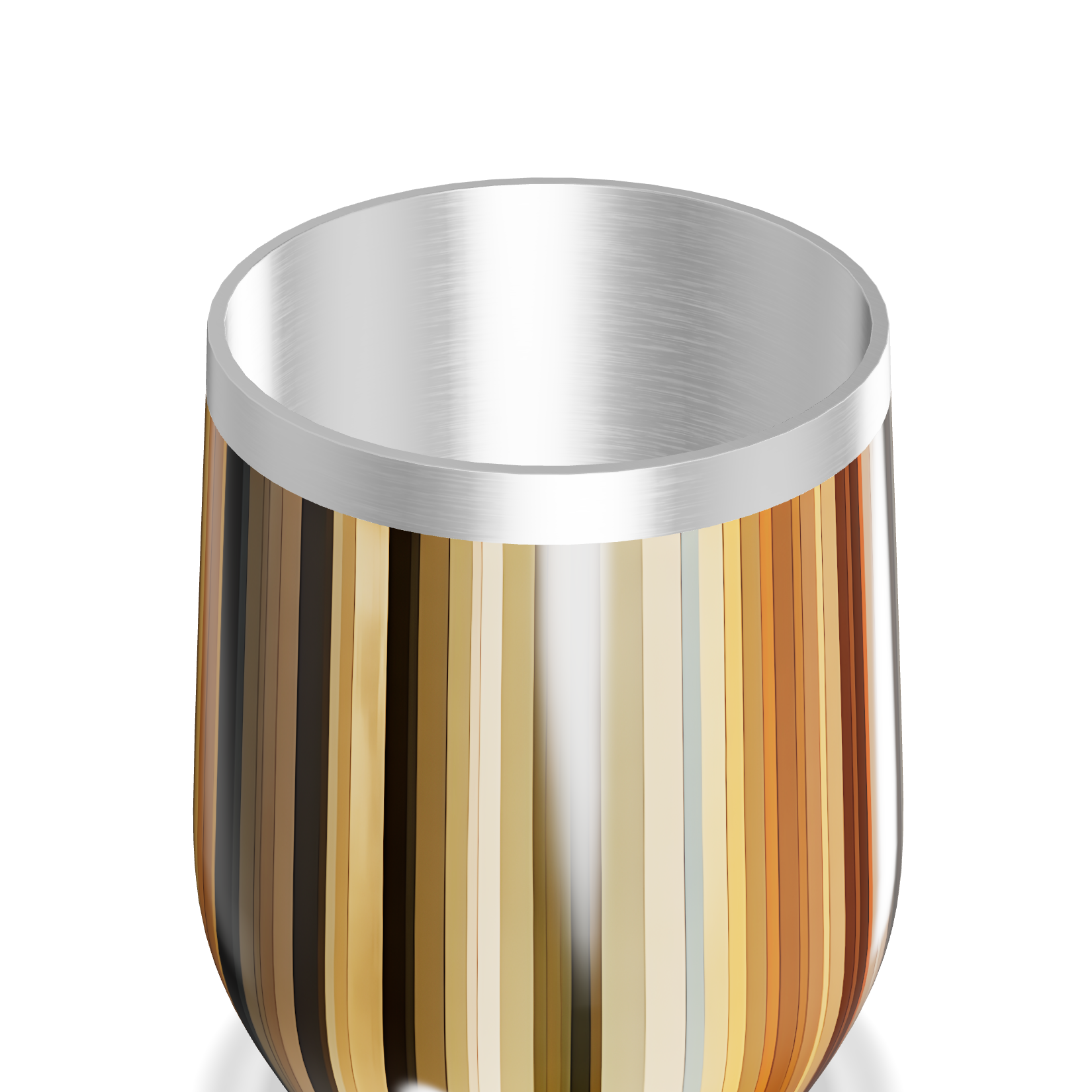 Copo Térmico Slim - Listrado Multicolorido Aço