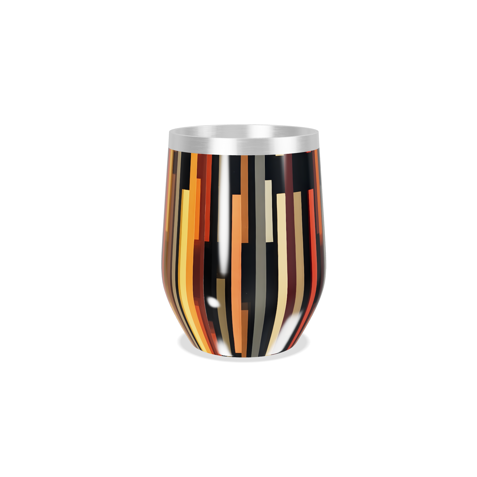 Copo Térmico Slim - Listras Coloridas Inox