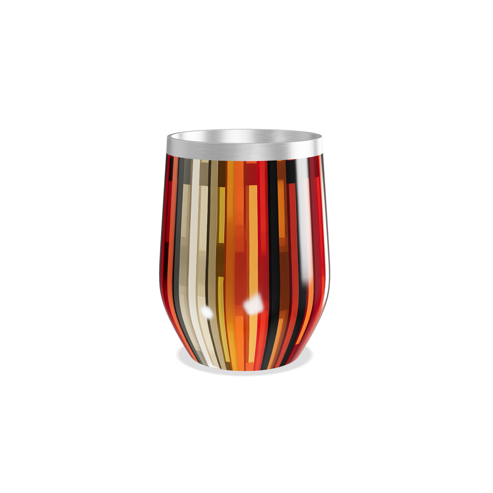 Copo Térmico Slim - Listras Coloridas Inox