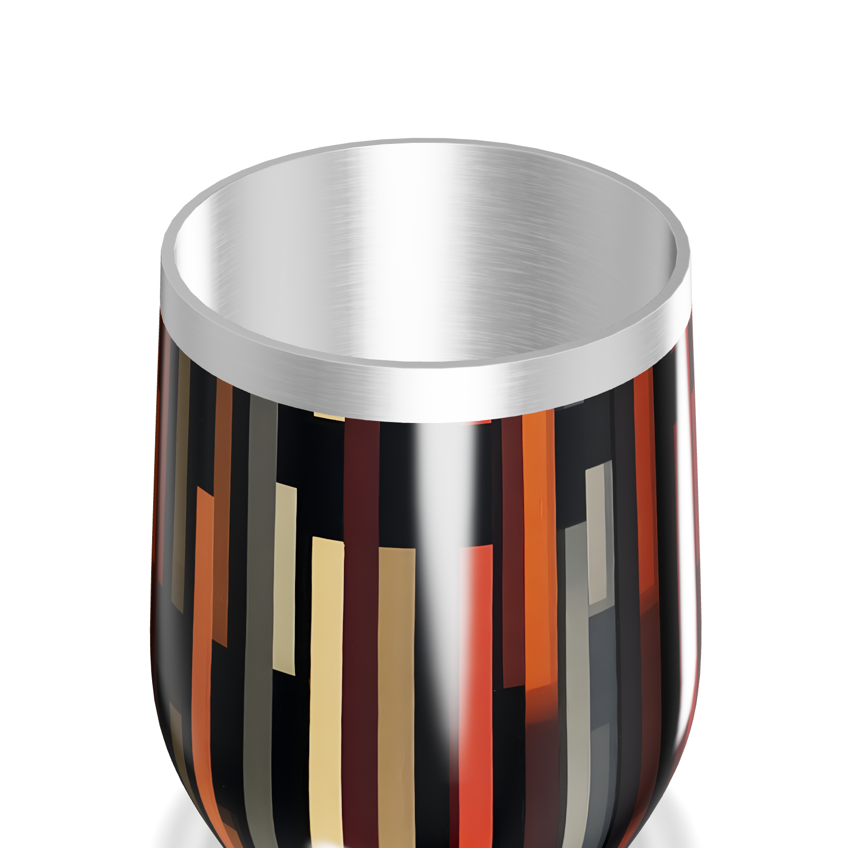 Copo Térmico Slim - Listras Coloridas Inox