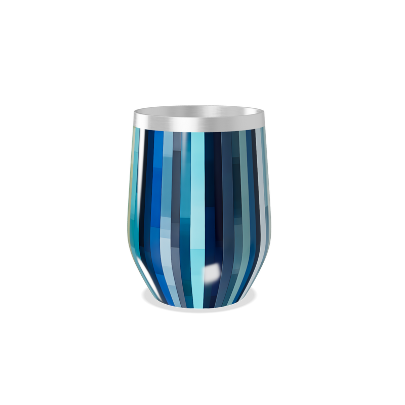 Copo Térmico Slim - Azul Listrado Inox