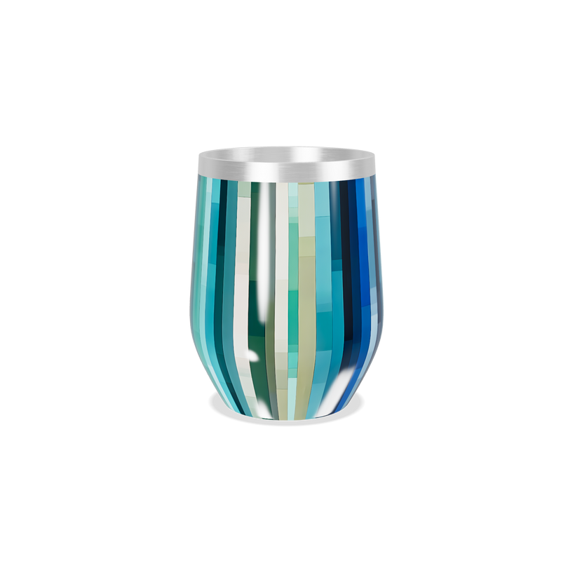 Copo Térmico Slim - Azul Listrado Inox