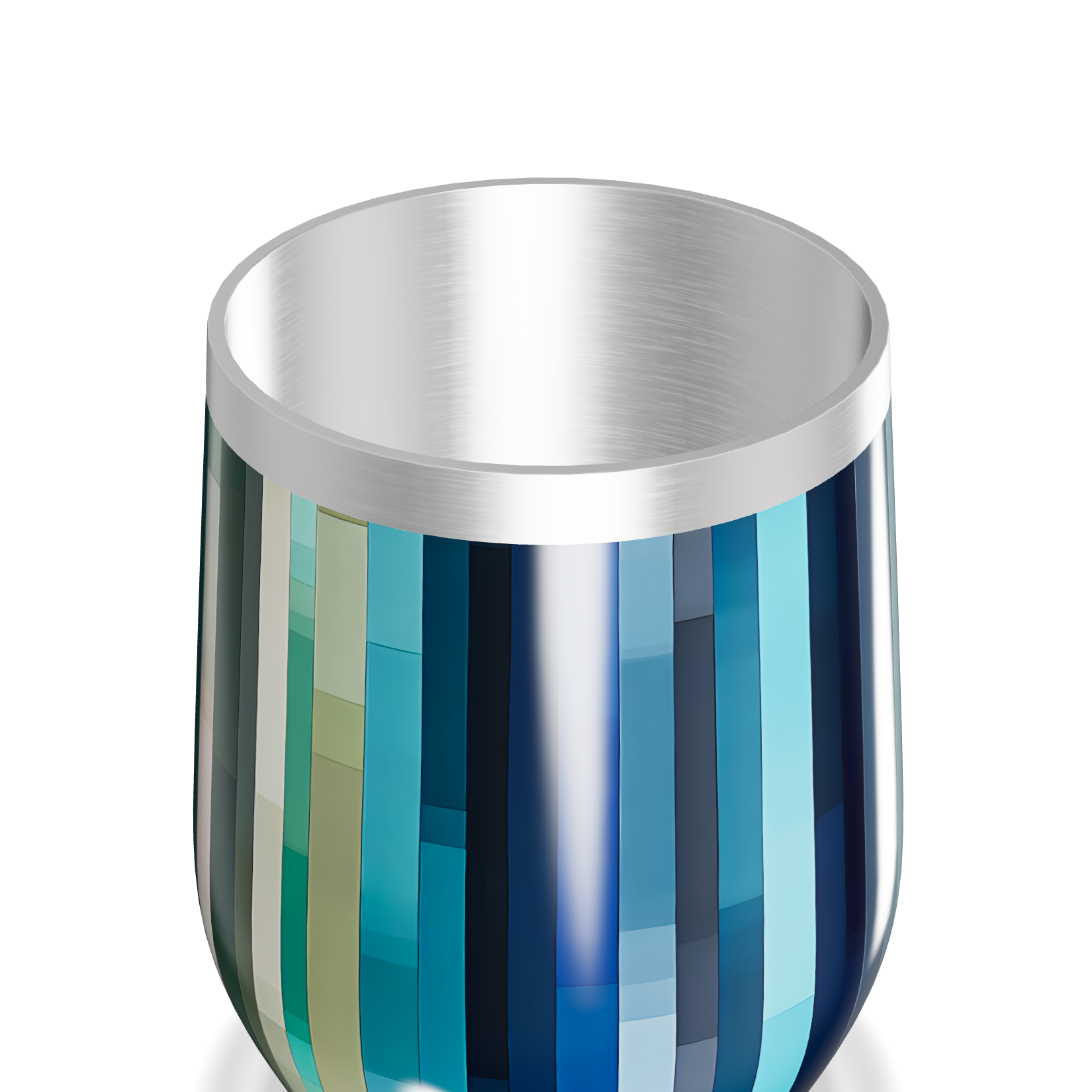 Copo Térmico Slim - Azul Listrado Inox