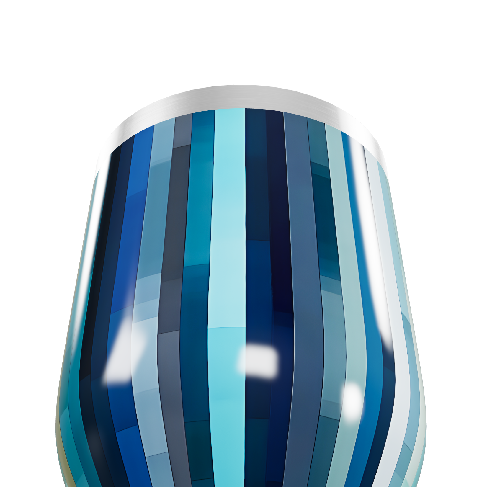 Copo Térmico Slim - Azul Listrado Inox