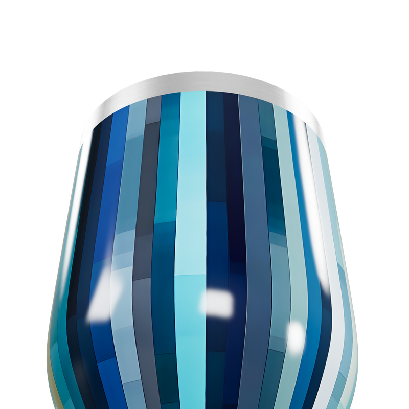 Copo Térmico Slim - Azul Listrado Inox