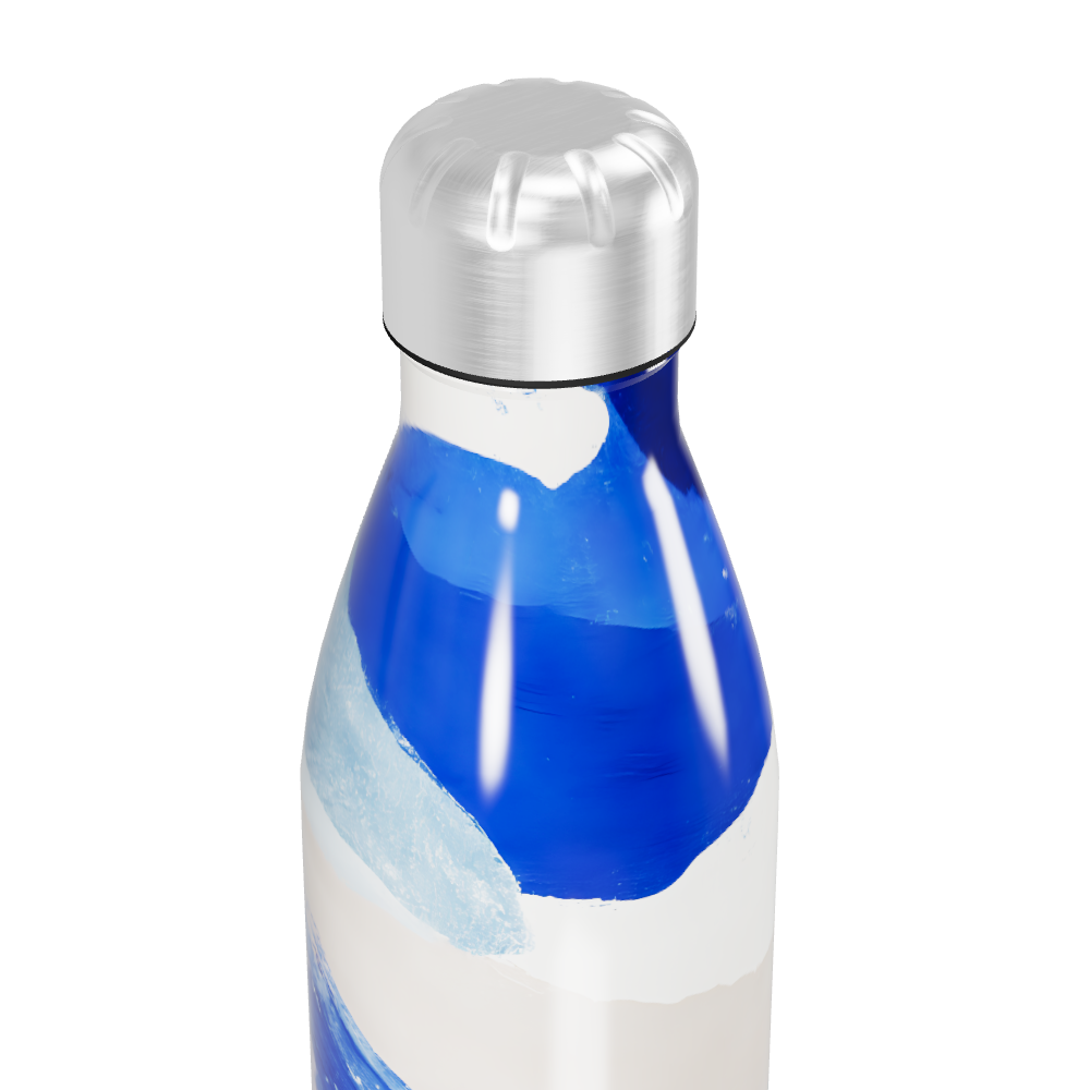 Garrafa Inox - Azul com Estampa Artística