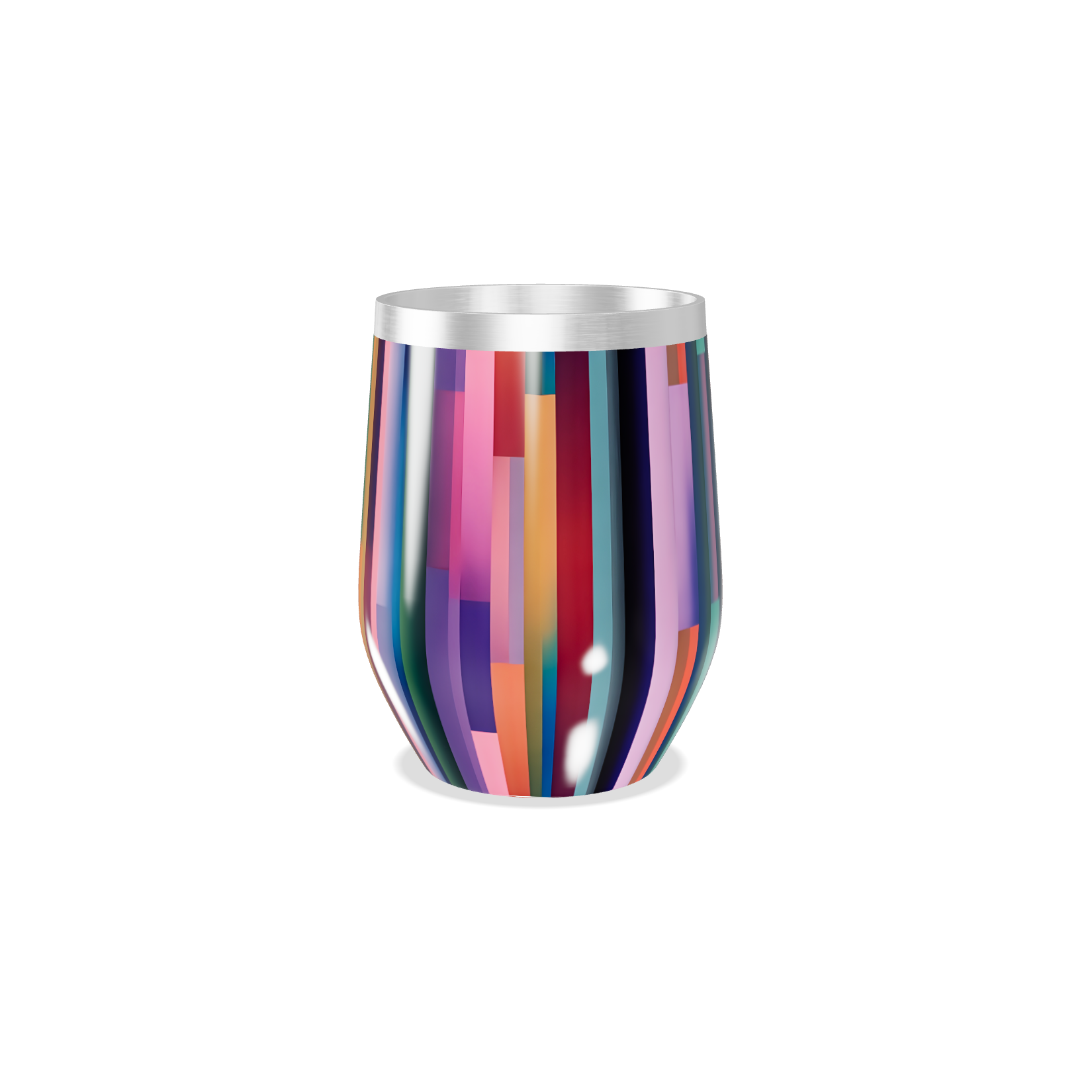 Copo Térmico Slim - Listras Coloridas Inox