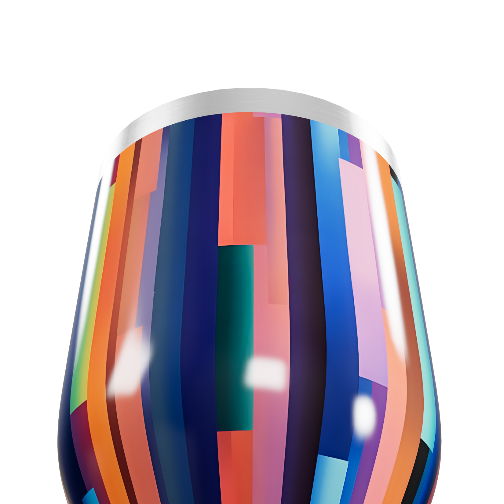 Copo Térmico Slim - Listras Coloridas Inox