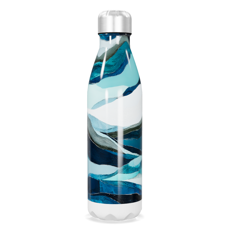 Garrafa Inox - Estampa Ondas Azul