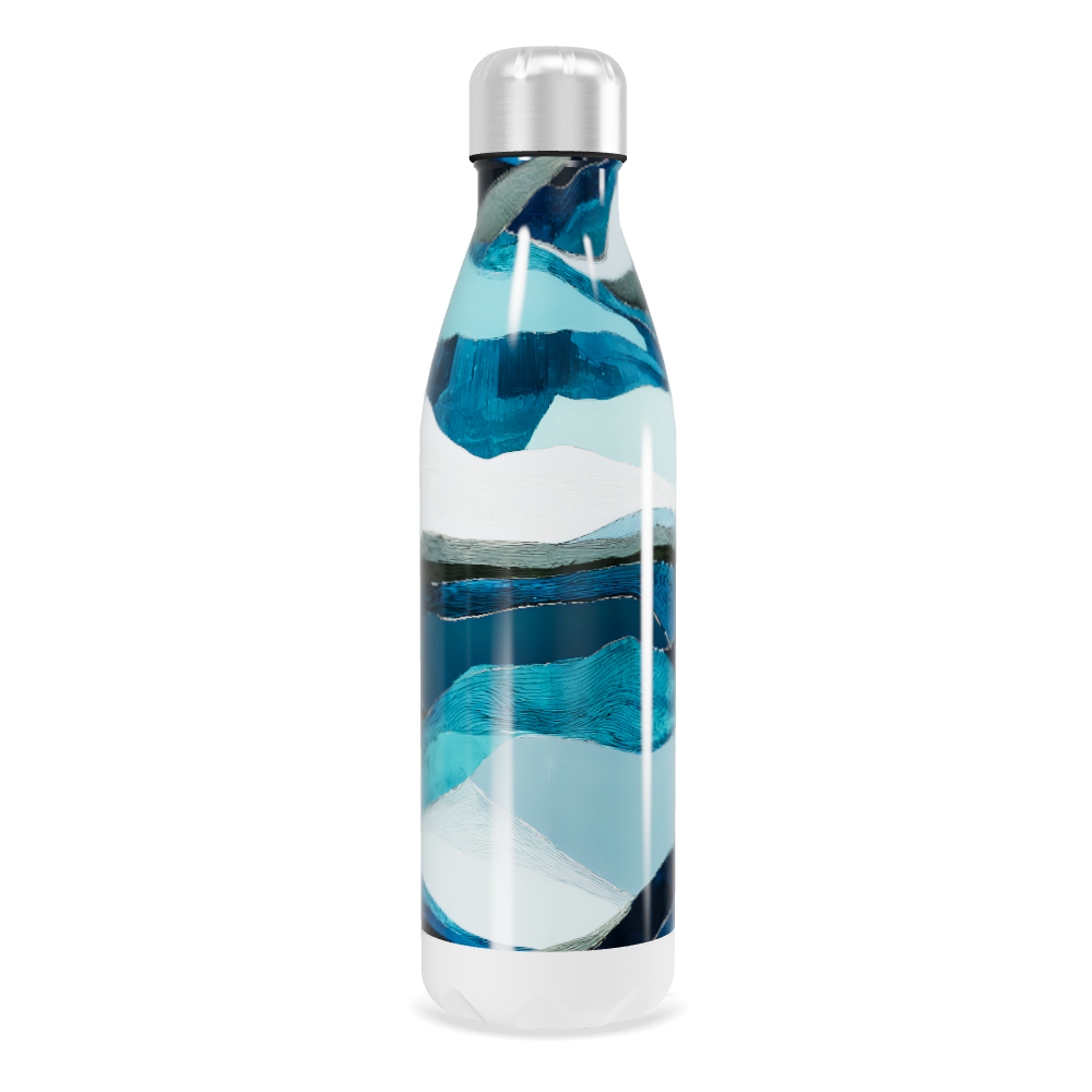 Garrafa Inox - Estampa Ondas Azul