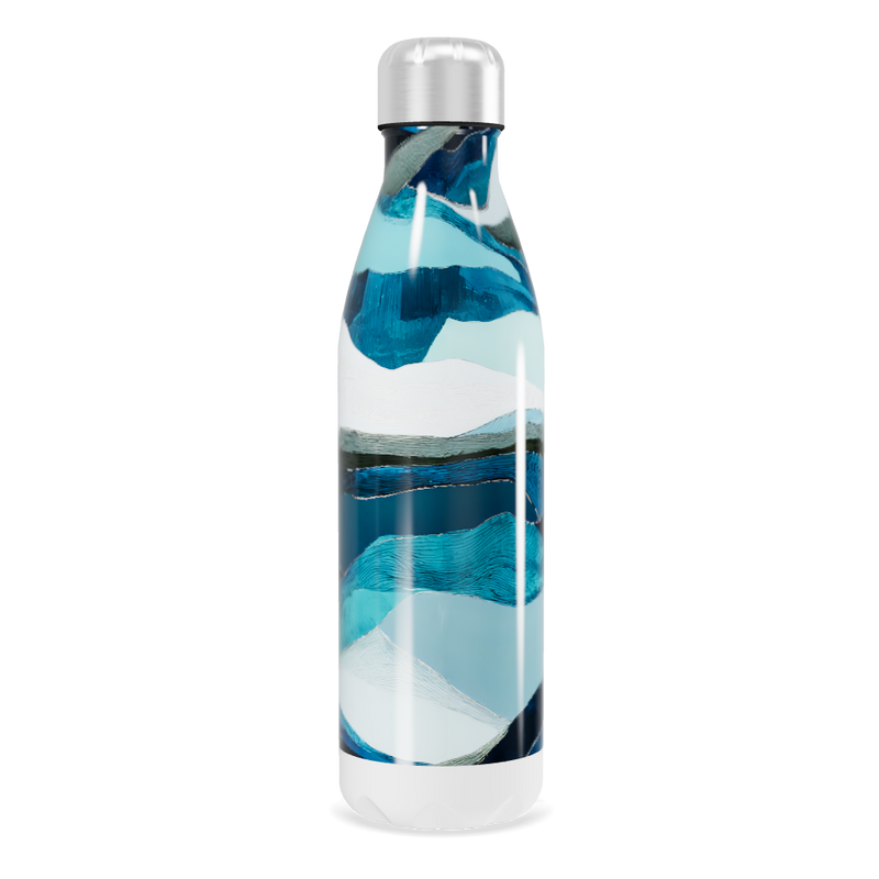 Garrafa Inox - Estampa Ondas Azul