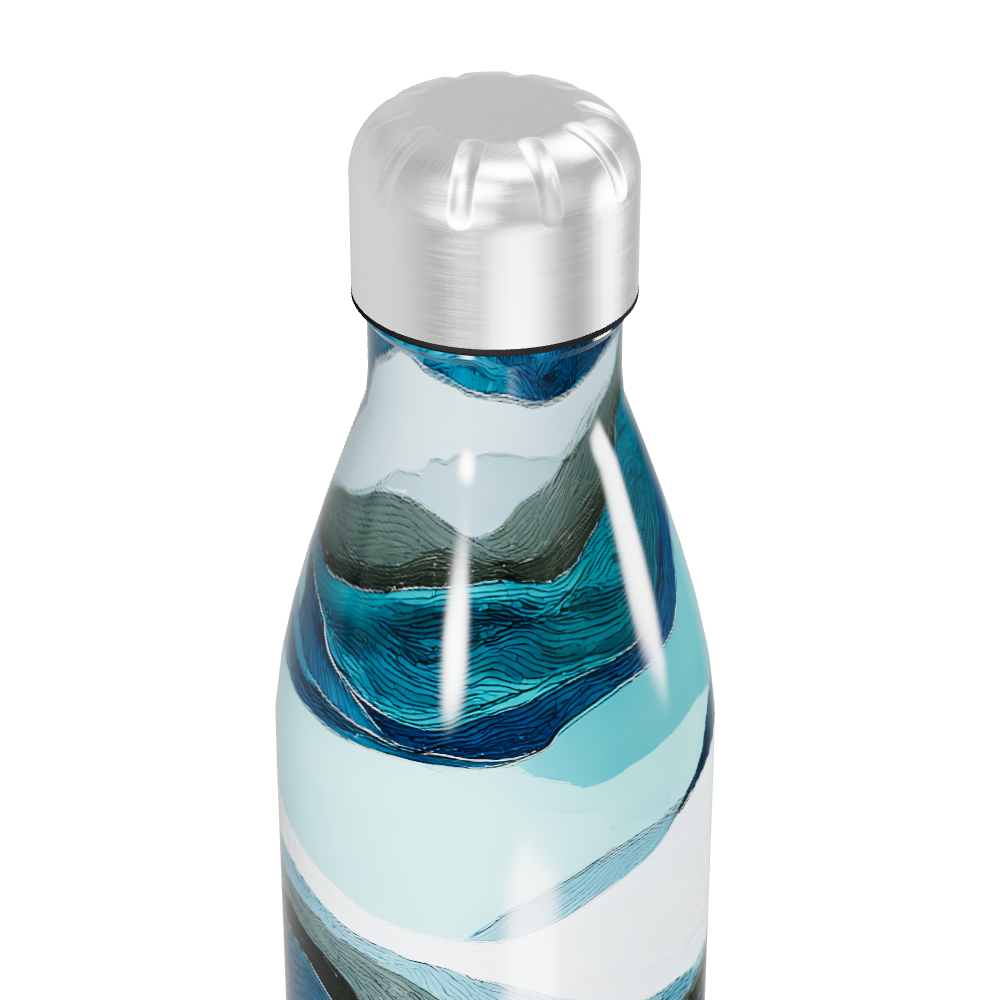Garrafa Inox - Estampa Ondas Azul