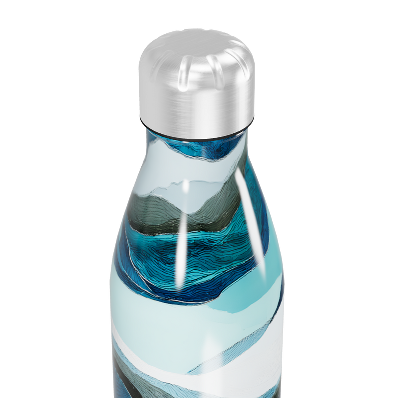 Garrafa Inox - Estampa Ondas Azul