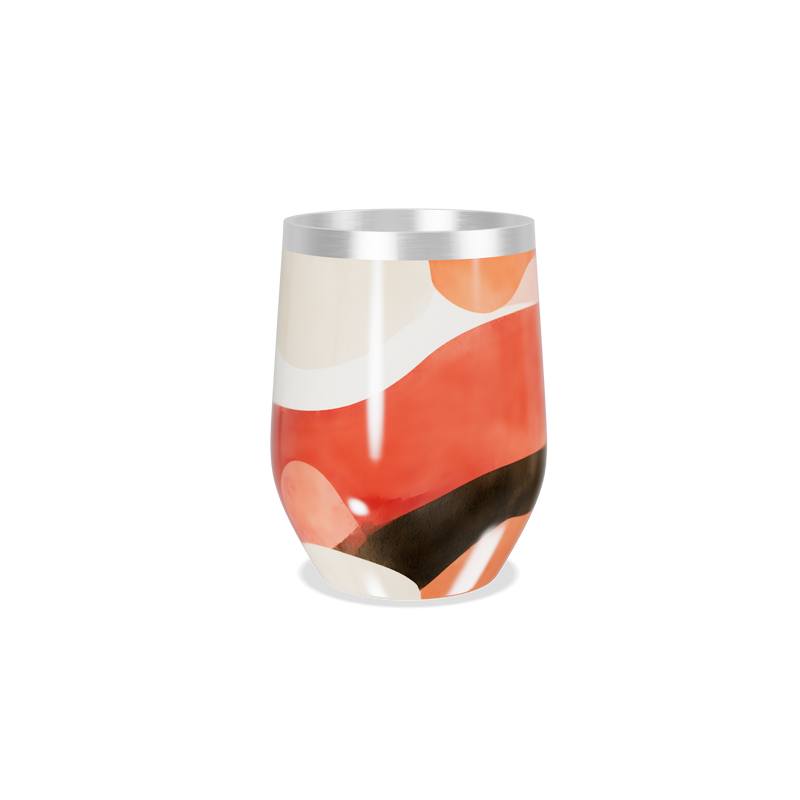 Copo Térmico Slim - Estampa Abstrata Laranja