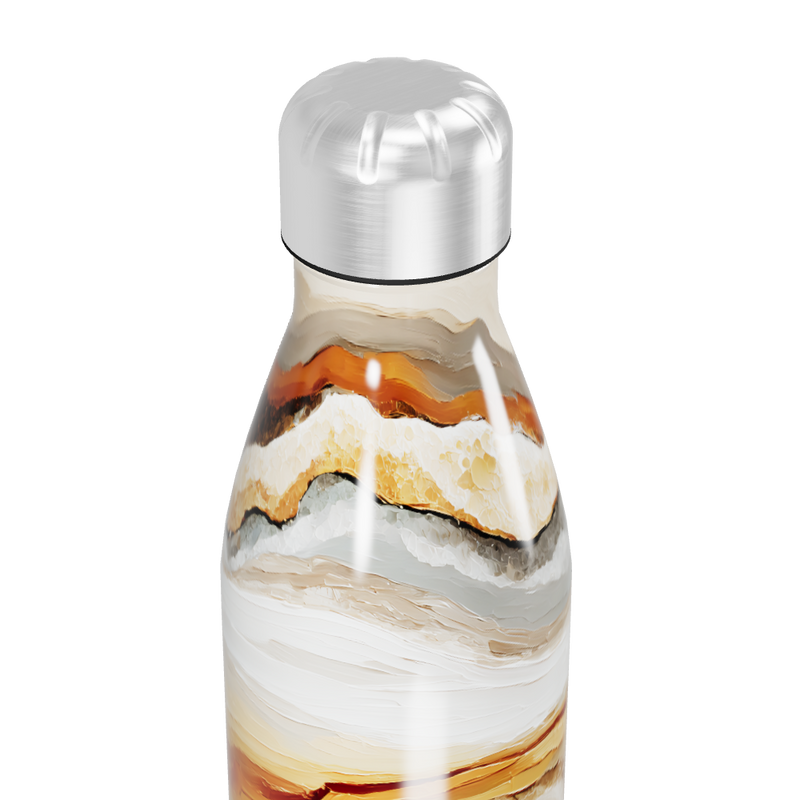 Garrafa Inox Estampa Mármore Bege
