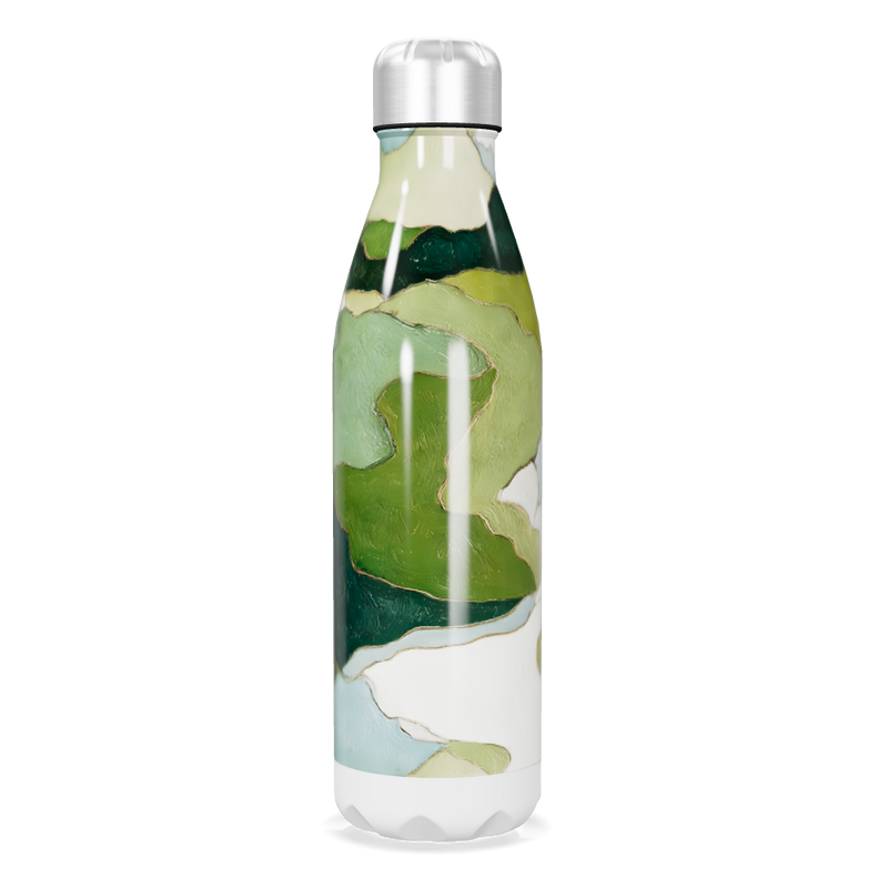 Garrafa Inox Estampa Verde Abstrata