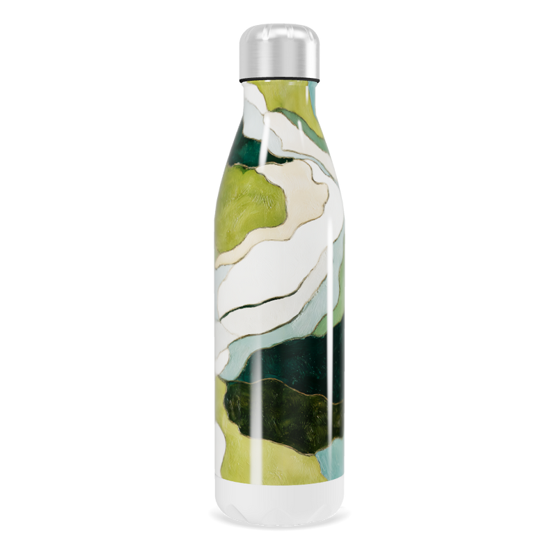 Garrafa Inox Estampa Verde Abstrata