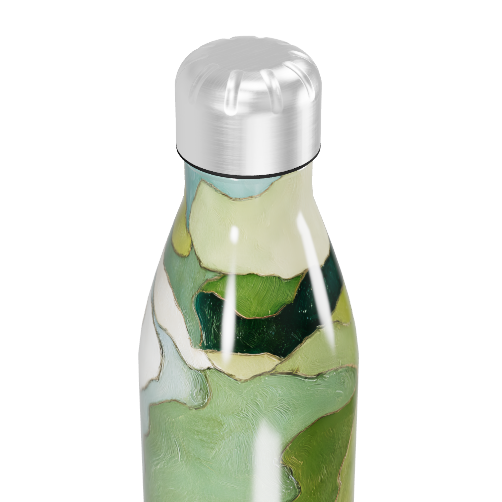 Garrafa Inox Estampa Verde Abstrata