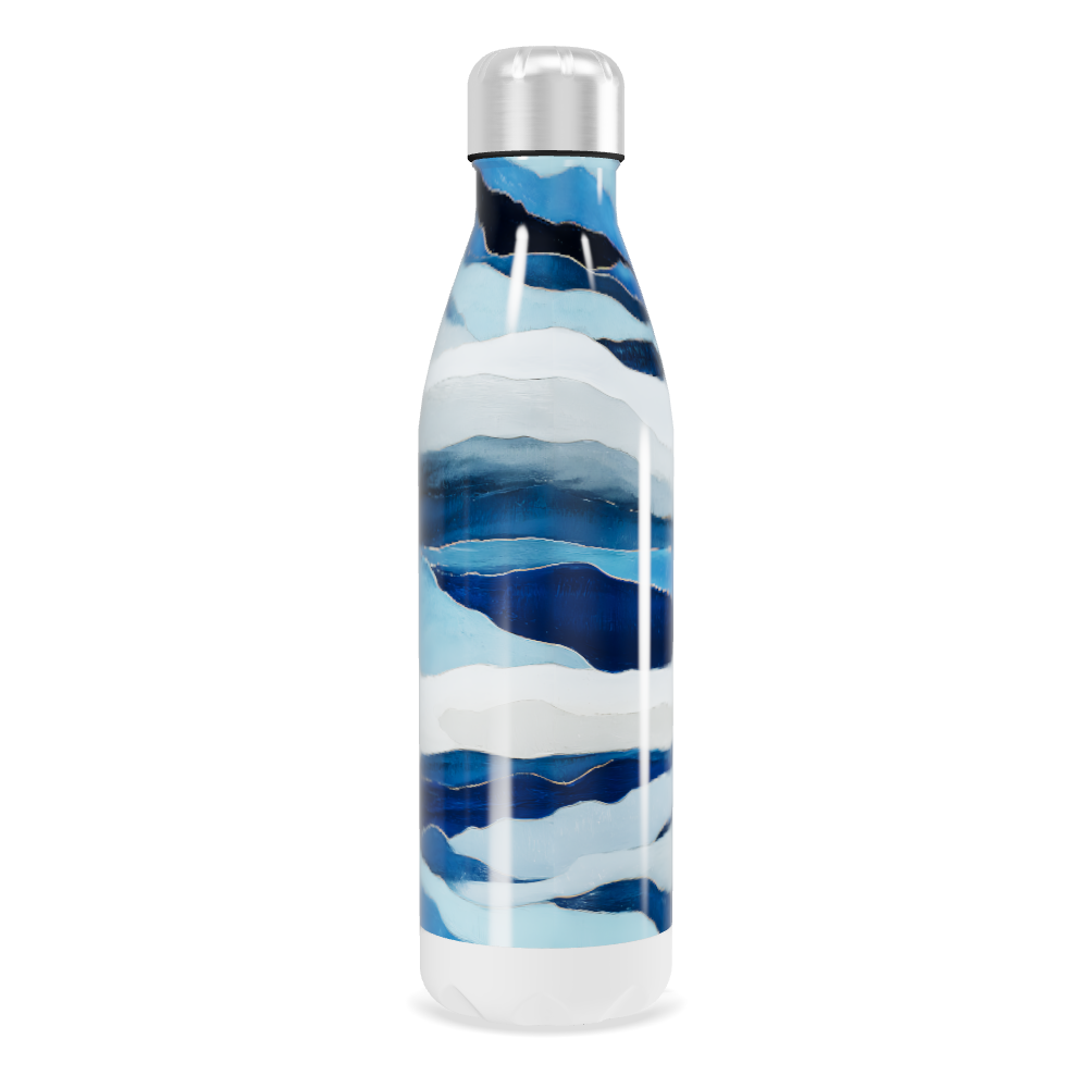 Garrafa Inox - Estampa Azul e Branca