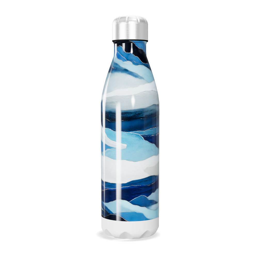 Garrafa Inox - Estampa Azul e Branca