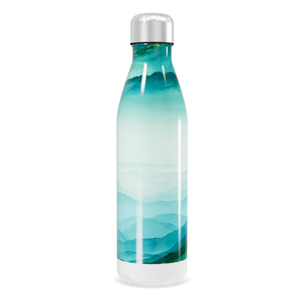 Garrafa Inox - Azul com Estampa Montanhas