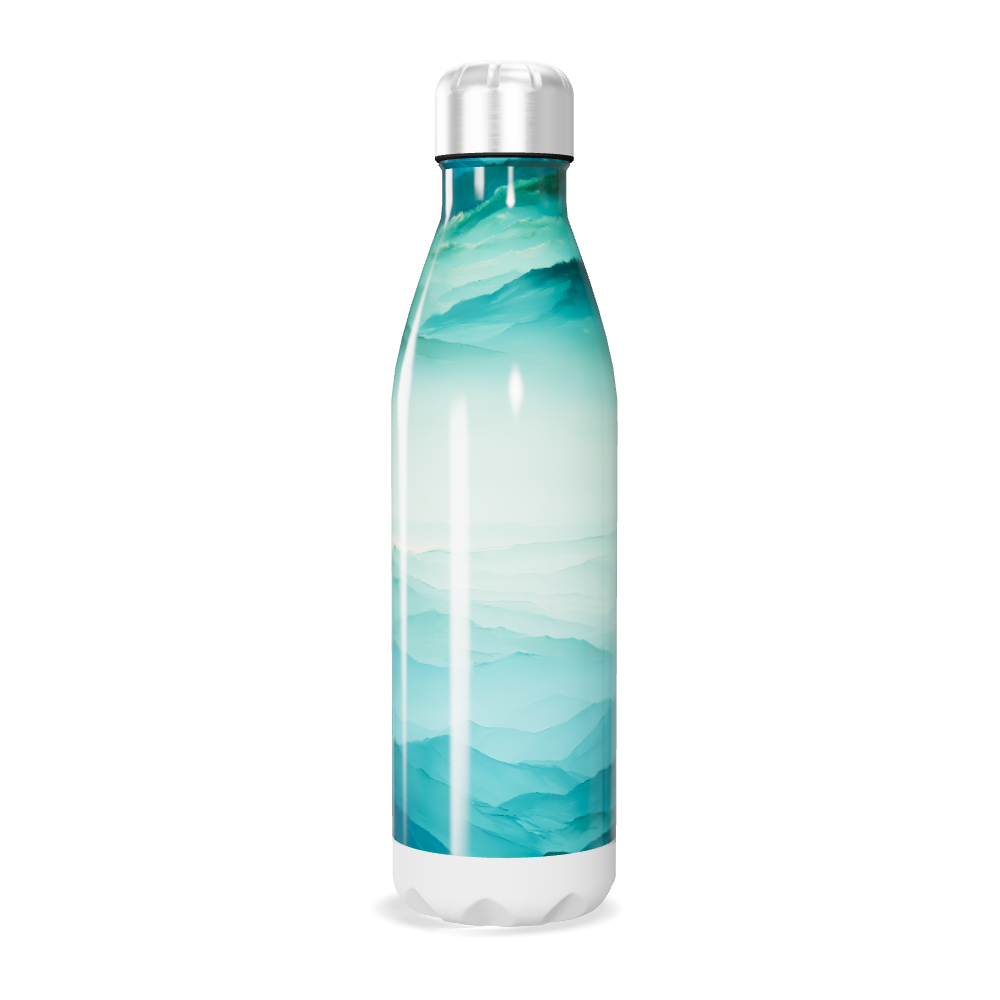 Garrafa Inox - Azul com Estampa Montanhas