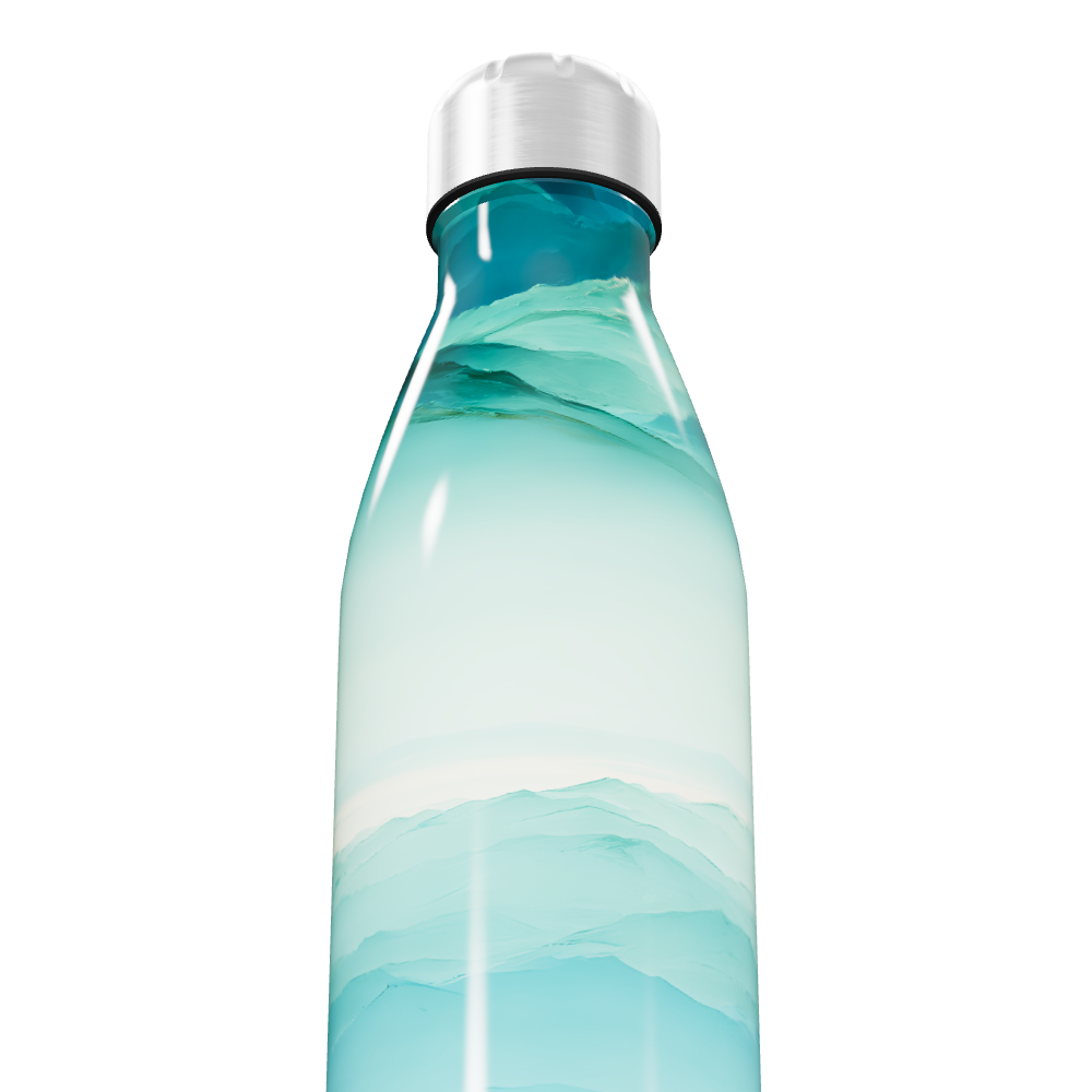 Garrafa Inox - Azul com Estampa Montanhas