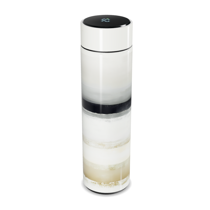 Garrafa Térmica Touch - Listrada Preta e Branca