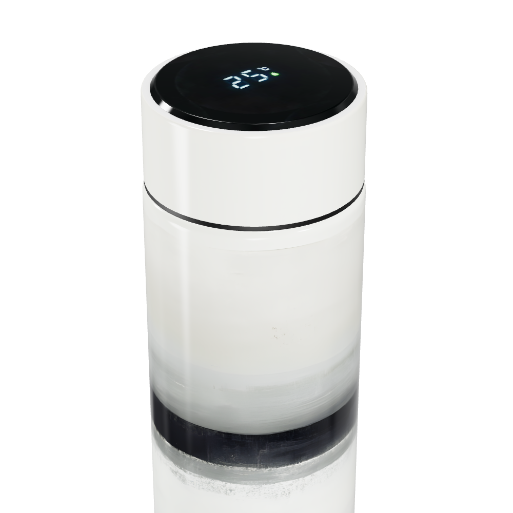 Garrafa Térmica Touch - Listrada Preta e Branca