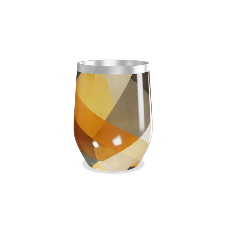 Copo Térmico Slim - Geométrico Laranja Aço Inox