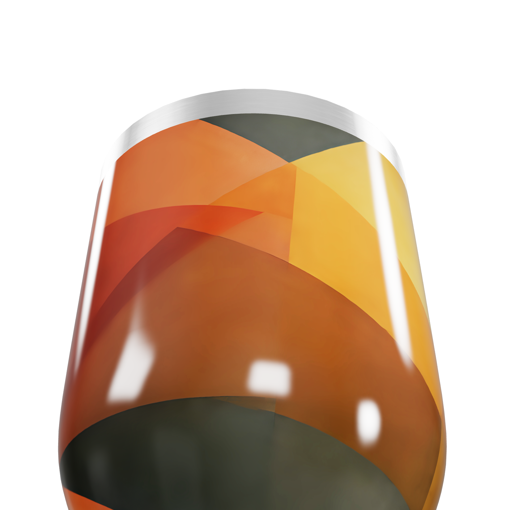 Copo Térmico Slim - Geométrico Laranja Aço Inox