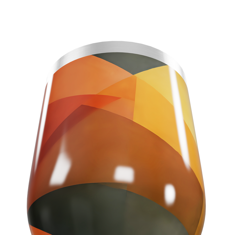 Copo Térmico Slim - Geométrico Laranja Aço Inox