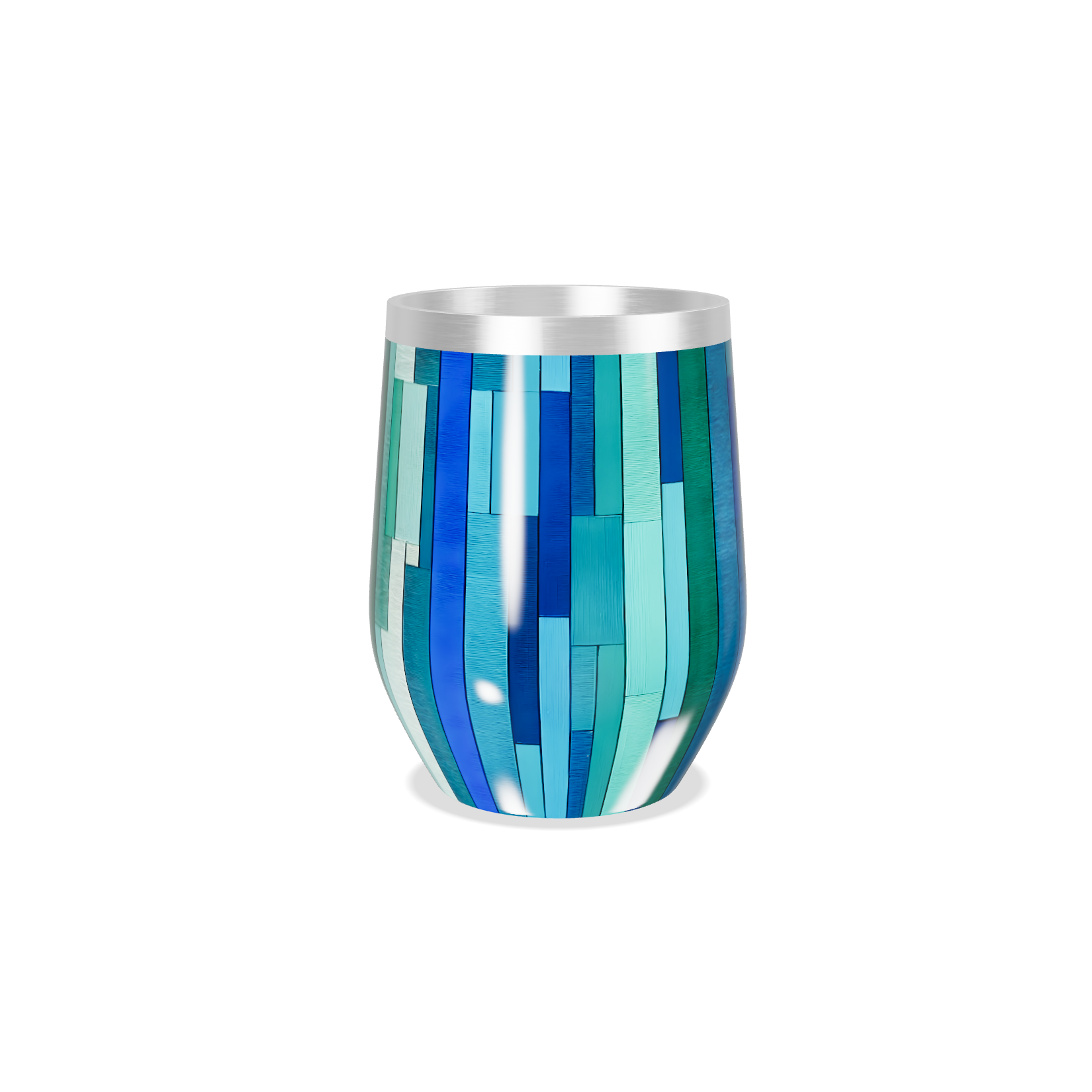 Copo Térmico Slim - Azul Listrado Inox