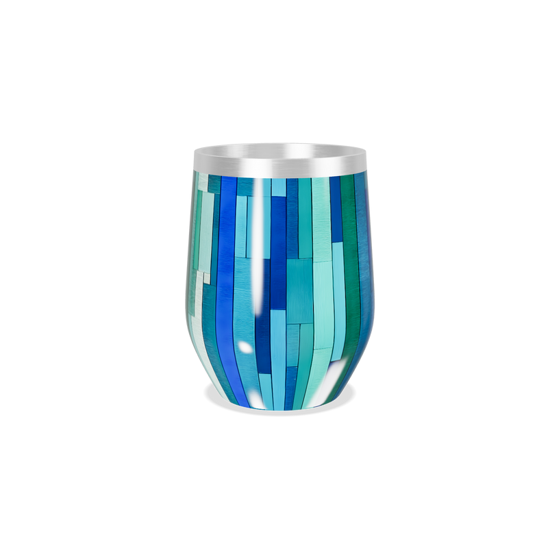 Copo Térmico Slim - Azul Listrado Inox