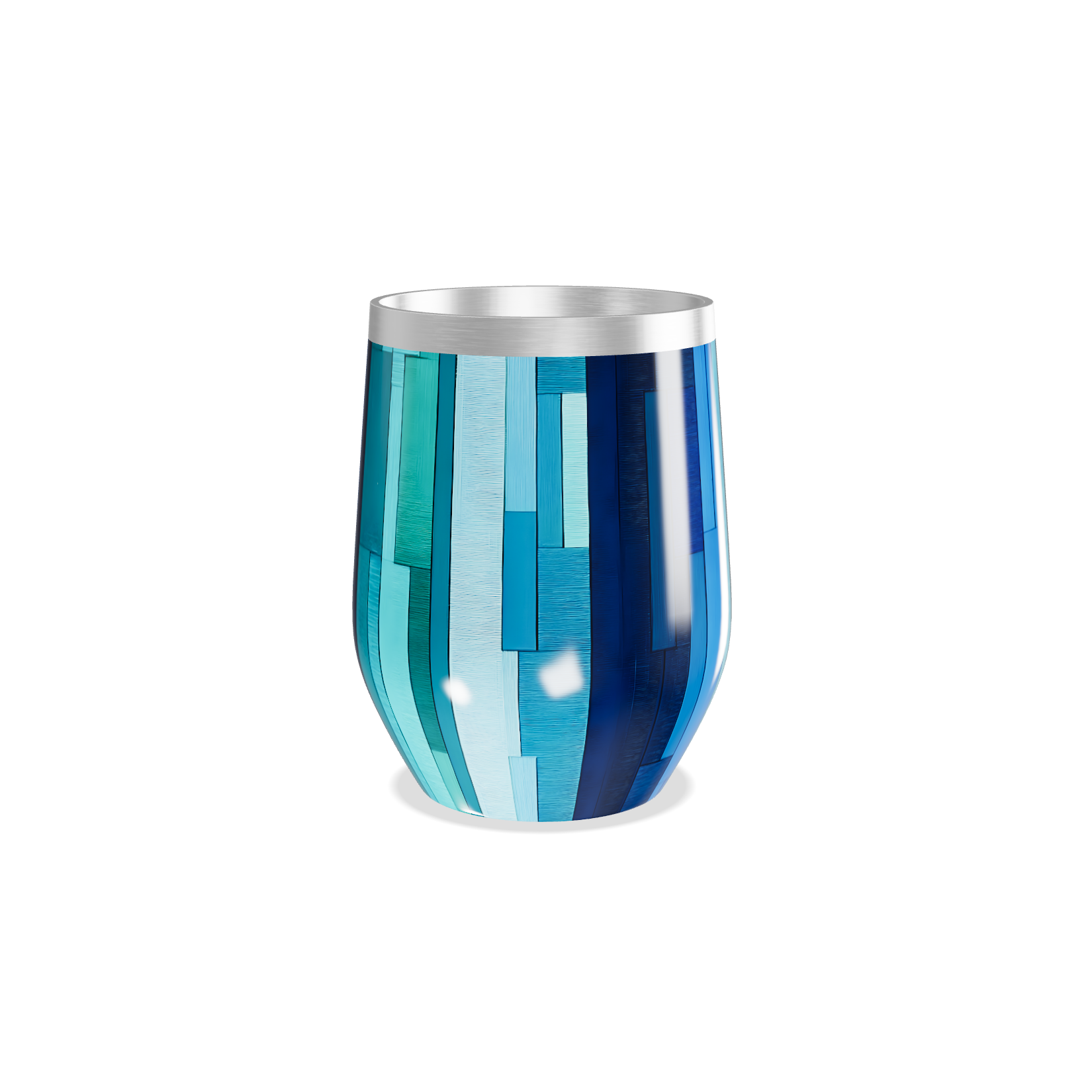 Copo Térmico Slim - Azul Listrado Inox