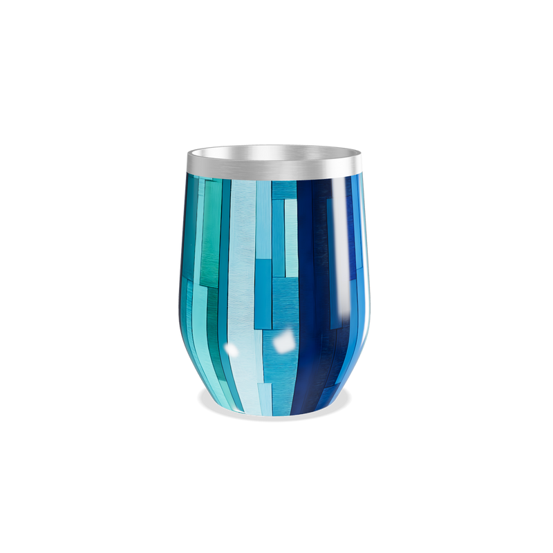 Copo Térmico Slim - Azul Listrado Inox