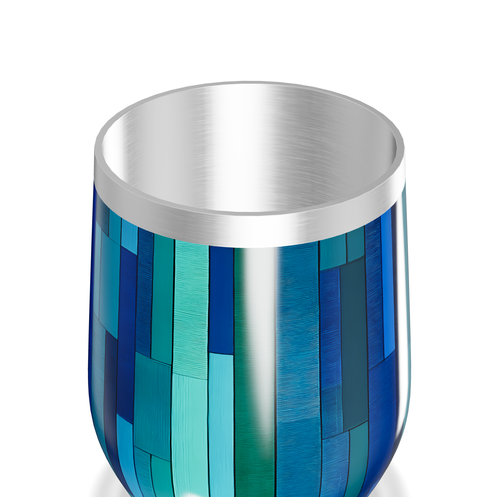 Copo Térmico Slim - Azul Listrado Inox