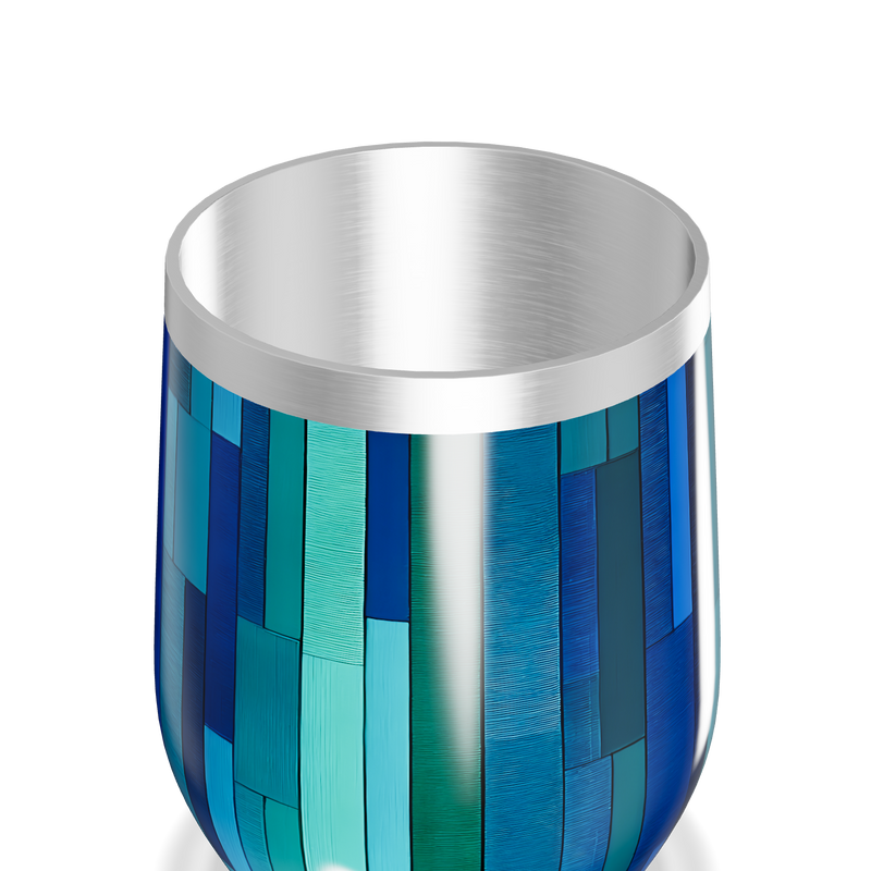 Copo Térmico Slim - Azul Listrado Inox