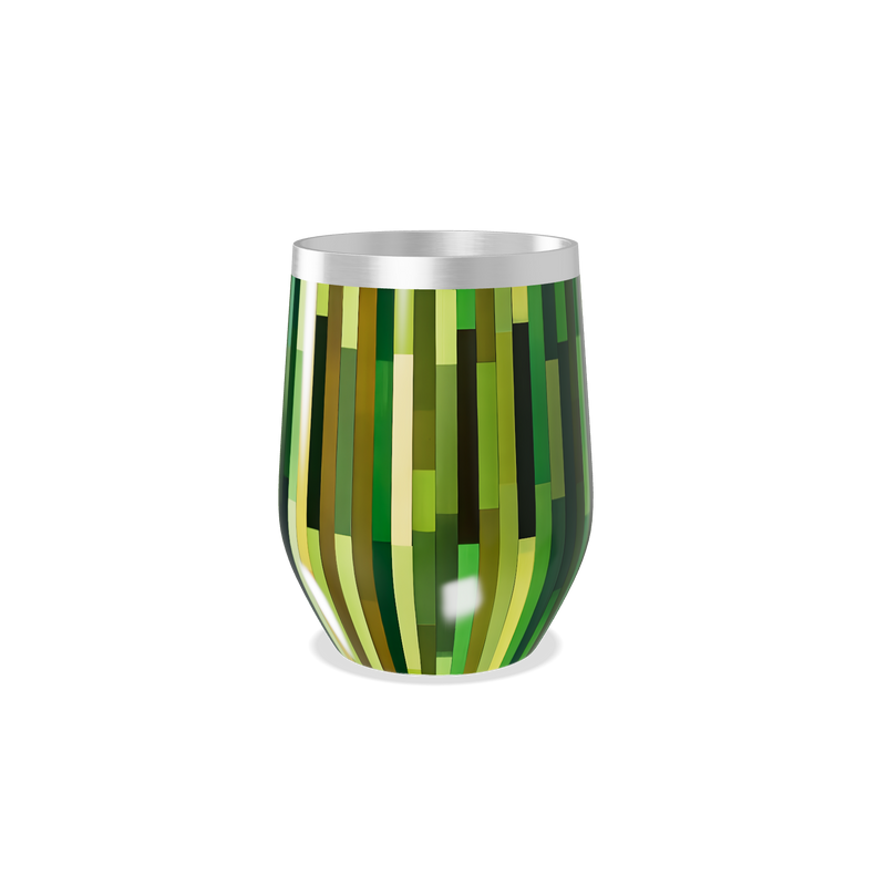 Copo Térmico Slim - Verde Listrado Inox