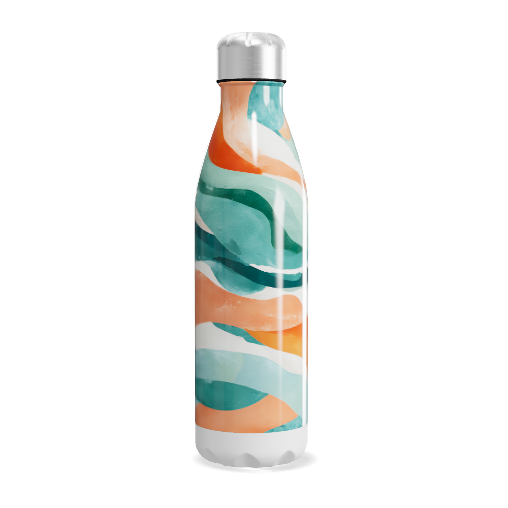 Garrafa Inox - Estampa Ondas Coloridas