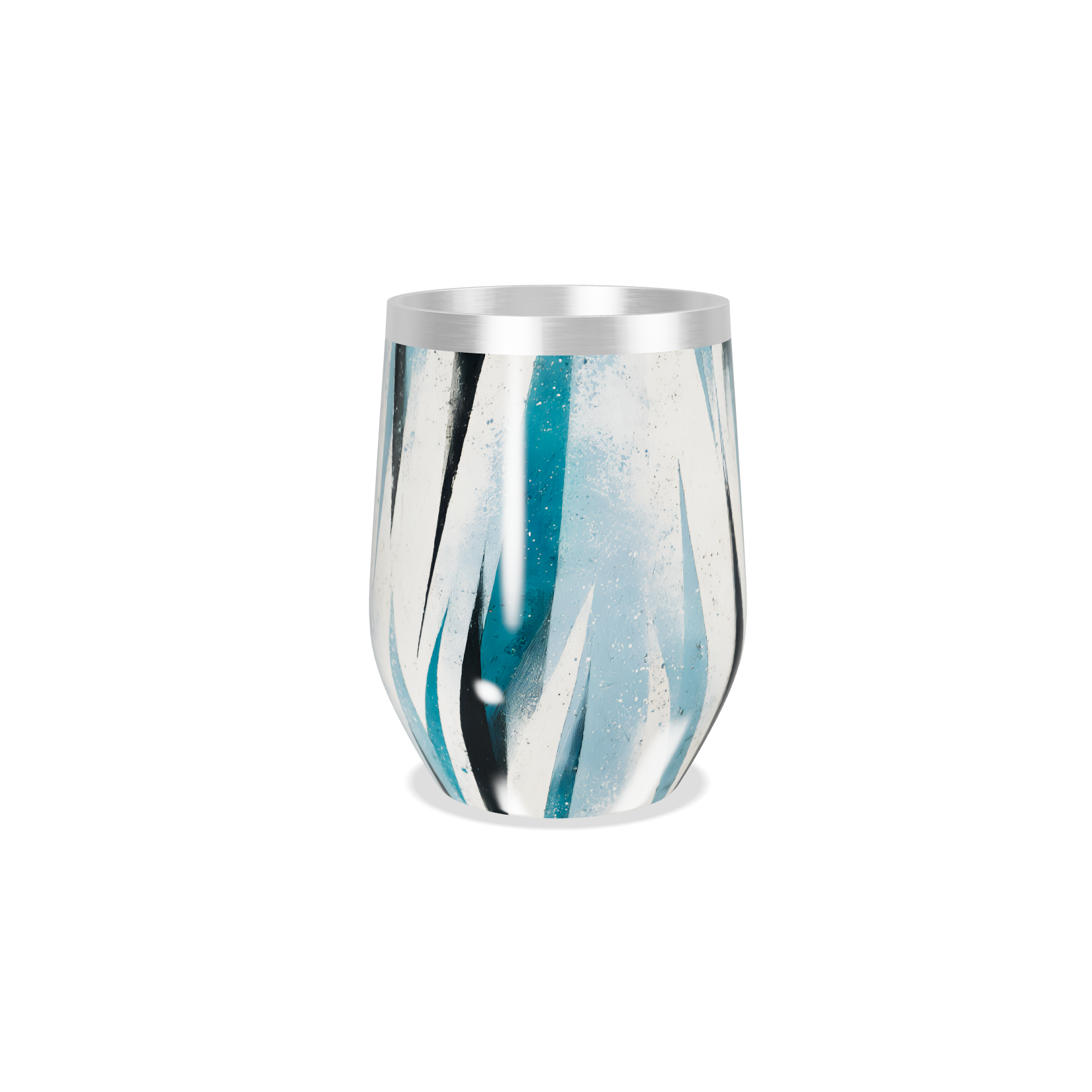 Copo Térmico Slim - Azul com Estampa Geométrica